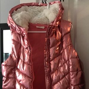 Crazy 8 Girls Metallic Pink Puffer Vest